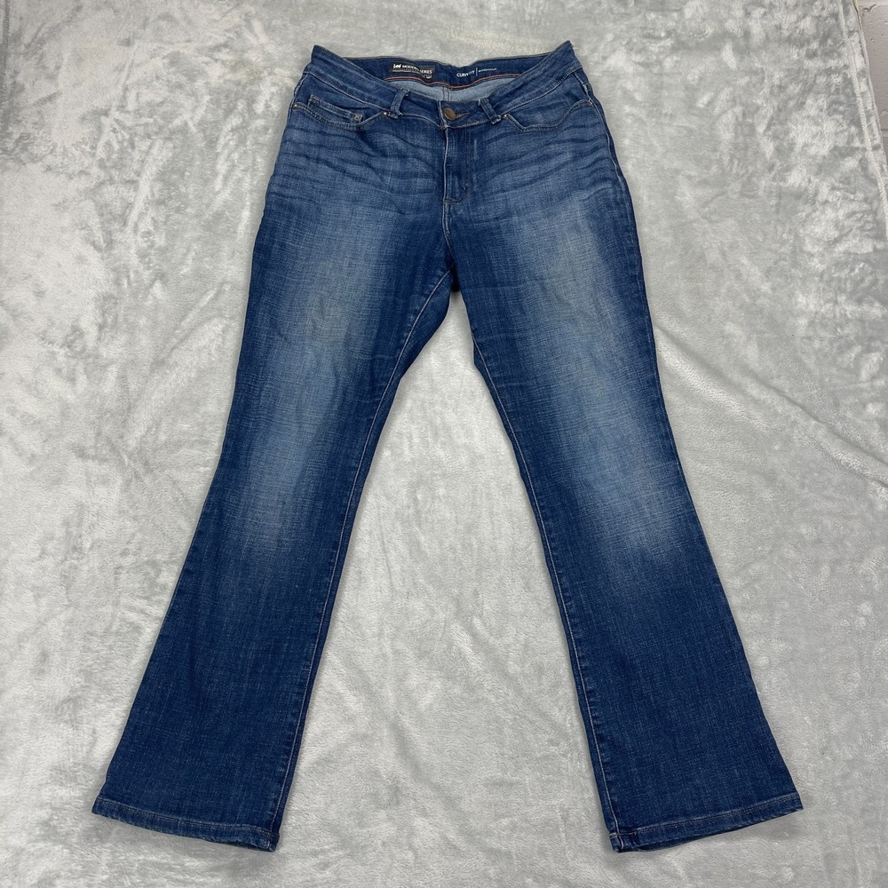 Lee Jeans Womens 30x30 Blue Denim Faded Stretch Bootcut Curvy Fit Modern Series